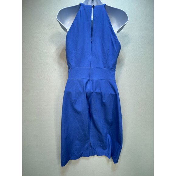 Banana Republic Womens Halter Sheath Dress Size 6 Blue Keyhole Formal Business - Picture 3 of 11